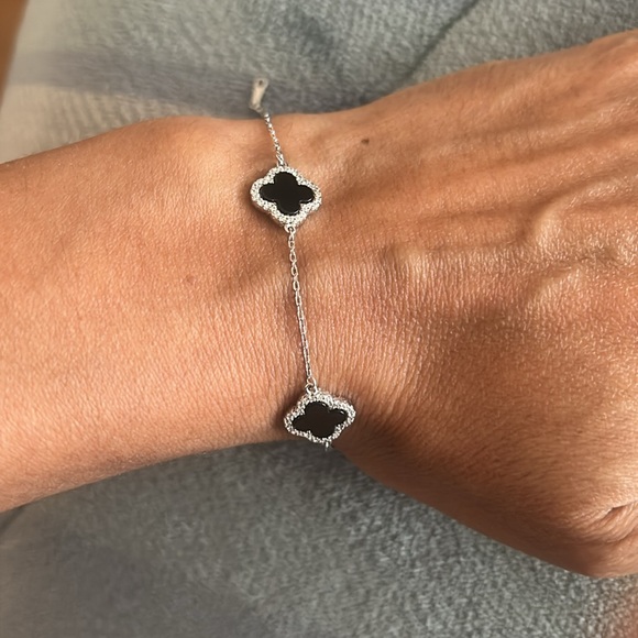 Rachel Zoe bracelet black clover sterling silver - Picture 3 of 8